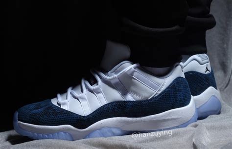 Air Jordan 11 Low Navy Blue Snakeskin Cd6846 102 Release Date Sbd