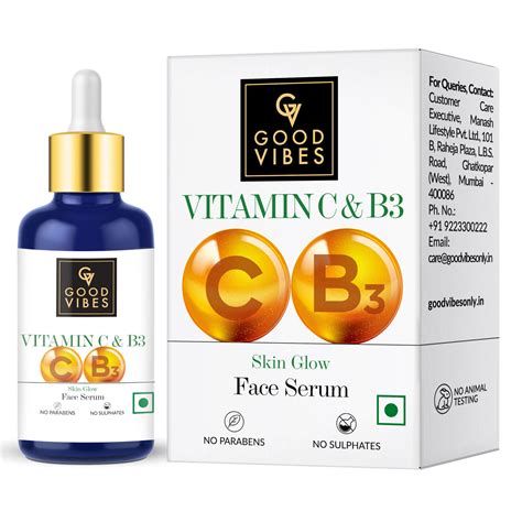 Buy Good Vibes Skin Glow Serum Vitamin C And Vitamin B3 30 Ml Online