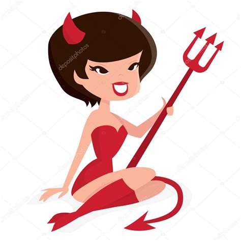 Cartoon Retro Devil Girl Stock Vector By ©totallyjamie 73543397