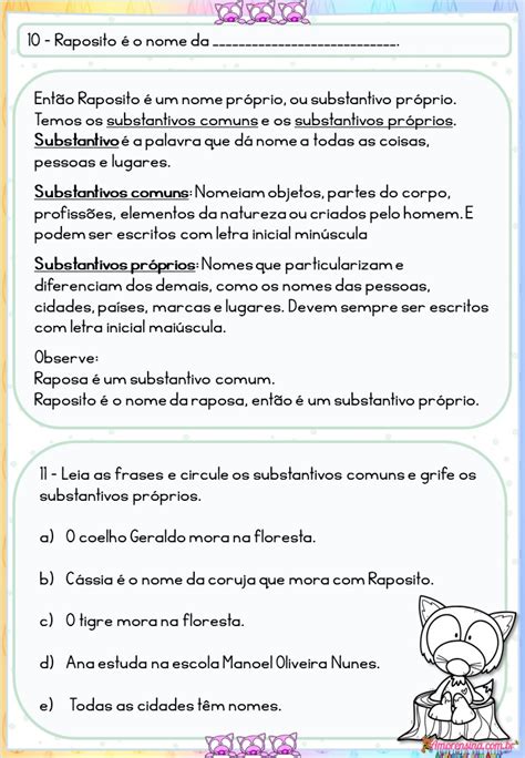 Texto Com Interpretação 3º Ano Raposito