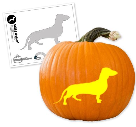 Dachshund Weiner Dog 2 Pumpkin Carving Stencil Pumpkin Hq