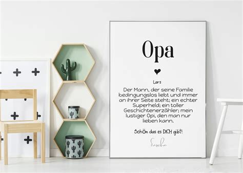 Opa Definition Poster Geschenk Personalisiert Etsy