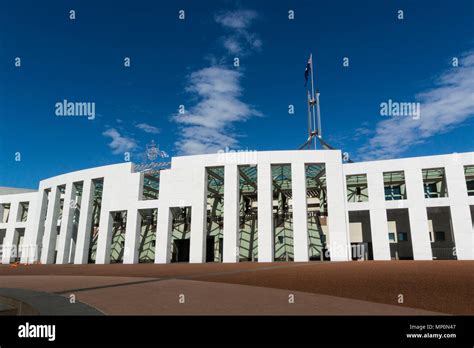 Main entrance to the new Parliament House, Canberra, Australia Stock ...