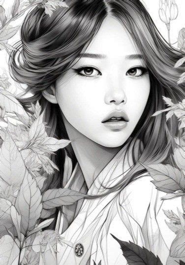 12 Gorgeous Japan Girl Wearing Kimono Grayscale Coloring Etsy Artofit