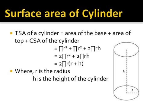 Surface Area And Volume Of A Cylinder