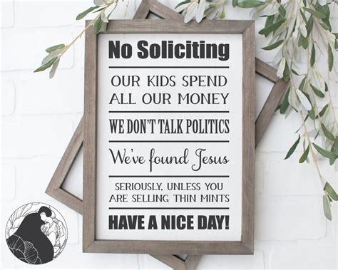 No Soliciting Svg No Soliciting Sign Svg No Soliciting Funny Etsy