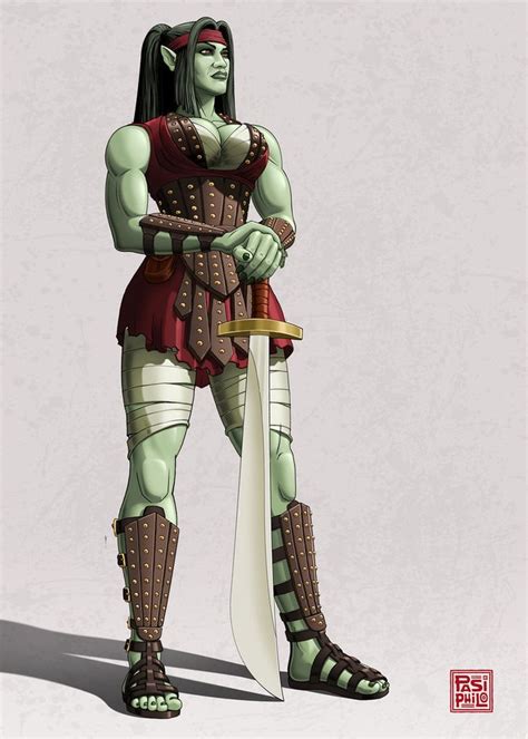 Shirith By Pasiphilo On Deviantart Female Orc Female Half Orc Half Orc