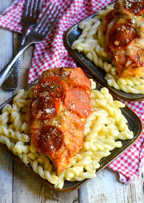 Baked Pepperoni Pizza Chicken The Quicker Kitchen