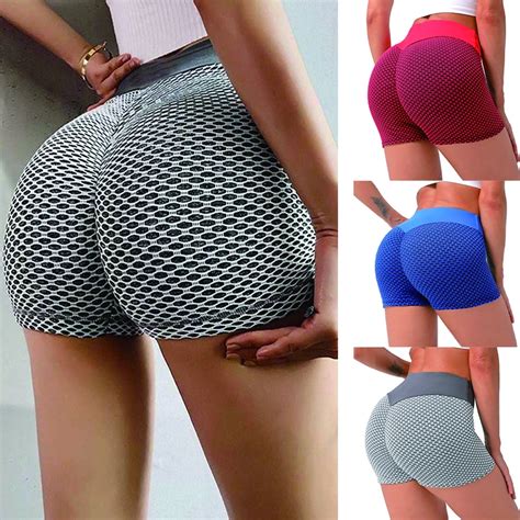 Frauen Hohe Taille Fitness Kurzen Hosen Scrunch Butt Lift Push Up Biker