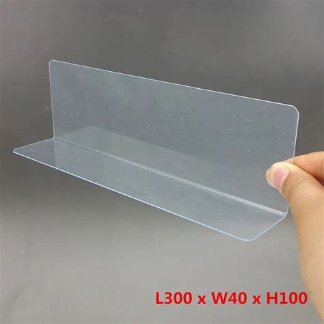 300x40x100mm Plastic Pvc Thick 08mm Clear Storage Rack Shelf Dividers