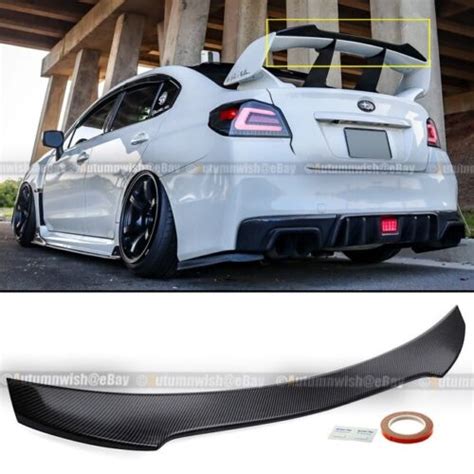 For 15 21 WRX STI Carbon Painted Trunk Add On Gurney Flap Wing Spoiler