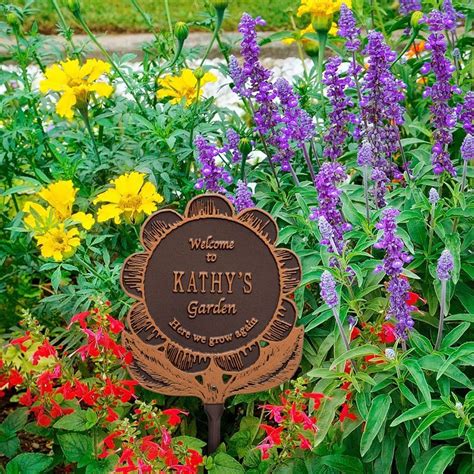 Garden Flower Personalized Lawn Plaque Whitehall Products