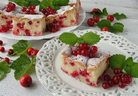 Ciasto na oleju z czerwoną porzeczką DoradcaSmaku pl