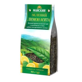 Чай 80 г Майский Зеленый Лимон-Мята ароматизированный 164932 | каталог ...