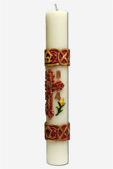 Paschal Candle 2024 Red 3 X 3 X 20 Inches C9 11869 Red St Pauls