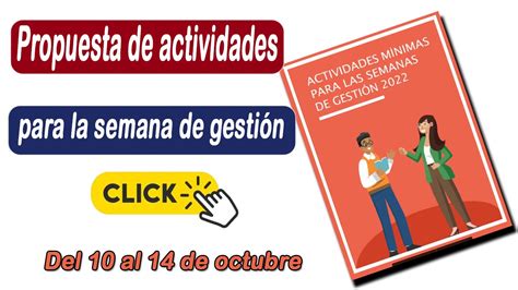 Actividades Para La Semana De Gesti N Del Al De Octubre Docente