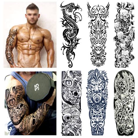 Buy Full Arm Temporary Tattoo Set Konsait Extra Large Temporary Tattoo