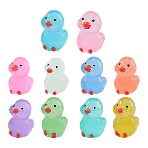 Goxfaca Mini Ducks Pcs Luminous Miniature Ornament Tiny Ducks