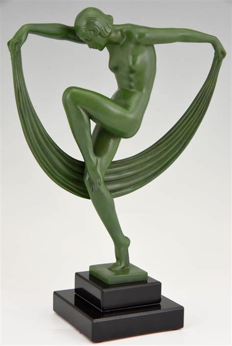 Art Deco Sculpture Nude Scarf Dancer Folie Denis France At Stdibs
