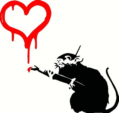 Banksy Inspired Love Rat MEDIUM Vinyl Wall Decal by wallstickz