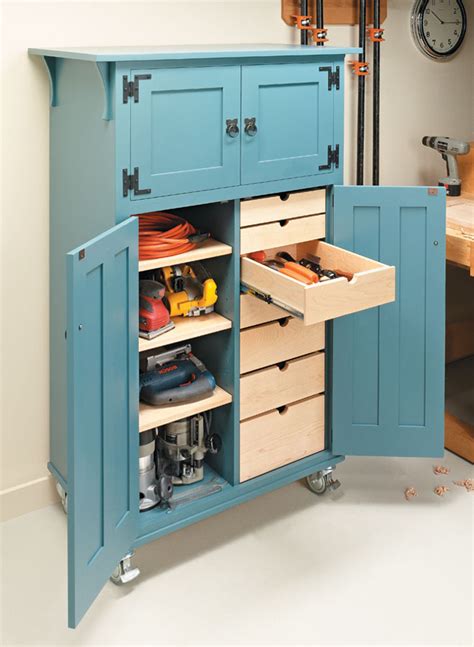 Roll Around Tool Cabinet Woodworking Project Woodsmith Plans Tool