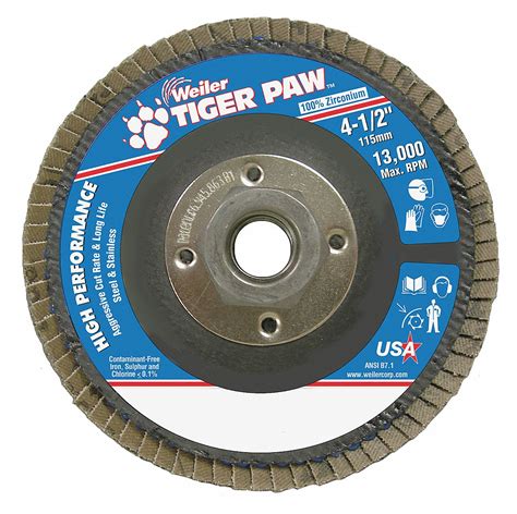 WEILER Type 29 4 1 2 In X 5 8 11 Flap Disc 30TT80 98803 Grainger