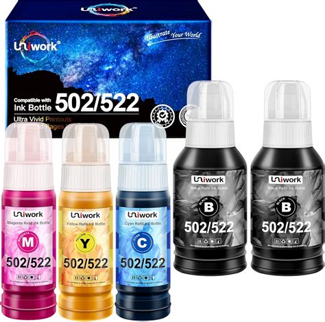 Amazon Uniwork Compatible 502 Ink Bottles Replacement For Epson