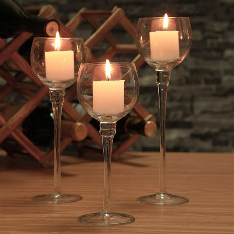 3pcs Set Crystal Glass Candle Holder Candelabro De Grandado