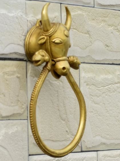 Vintage Gulley Gold Brass Cow Door Knocker Door Hanging 21 Cm Jiomart