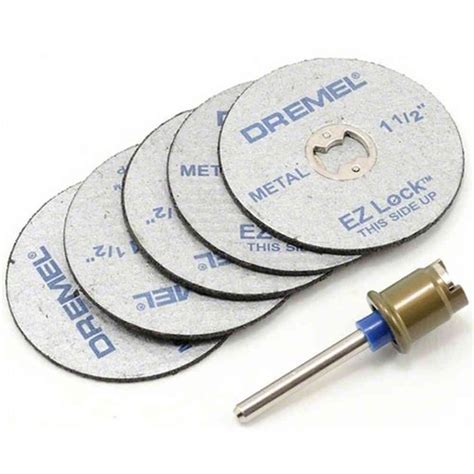 Kit 1 Mandril 5 Peças Discos De Corte Metal Dremel Ez406