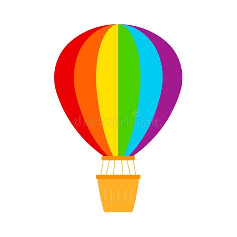 Colorful Hot Air Balloon Stripes Icon Png Animated Cartoon Illustration