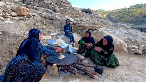 Baking Iranian Nomadic Bread Shol Sholi Nomadic Village Lifestyle