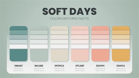 Soft Color Palette Or Color Schemes Are Trends Combinations And Palette Guides Example Of Table