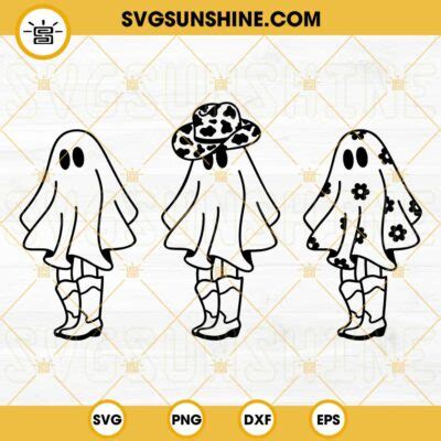 Western Ghost Svg Bundle Boo Haw Svg Daisy Girl Ghost Svg Country