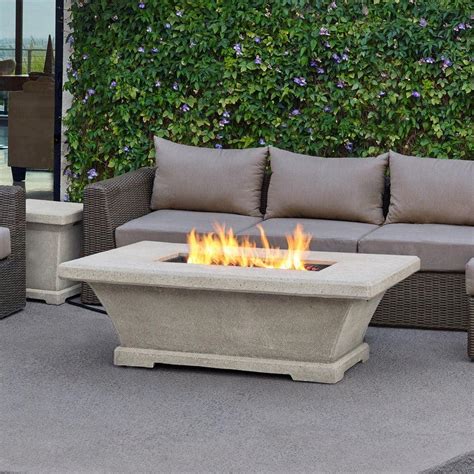 Cal Flame 48 In Natural Stone Propane Gas Fire Pit In Gray With Log