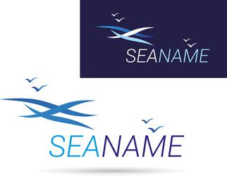 Design Modern Logos For Business Sea Water Rest Vector Image