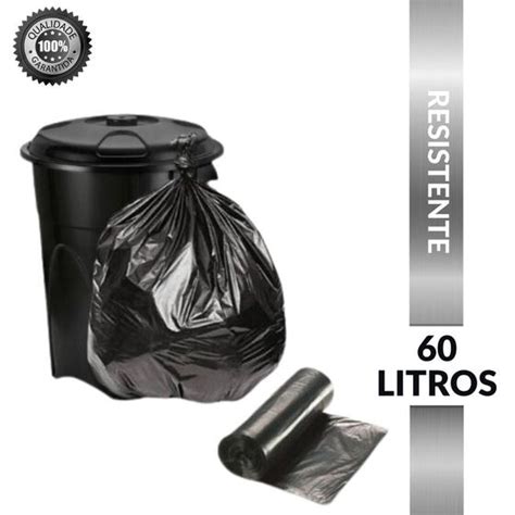 Saco De Lixo 60 Litros Uso Pesado Reforçado Grosso 60 L Qualidade