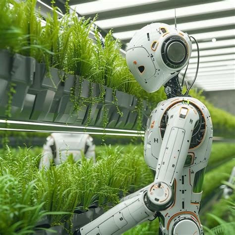 Premium Photo Future Farming Robot Farmers Represent Agriculture Technology And Farm