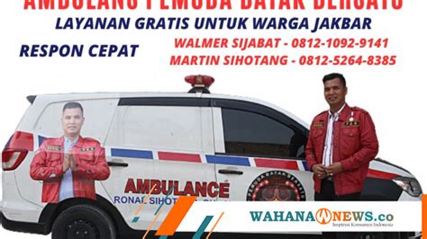 Pemuda Batak Bersatu Sediakan Ambulans Gratis Bantu Warga Jakarta Barat