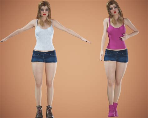 3d Game Cartoon Rigged Girl Model Turbosquid 2223340