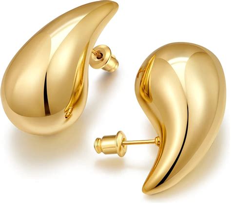 Bottega Earrings Dupes Gold Chunky Earrings Thick Earrings K Gold