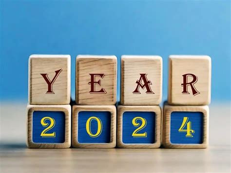 Premium Ai Image 2024 Happy New Year Wooden Blocks Blue Background