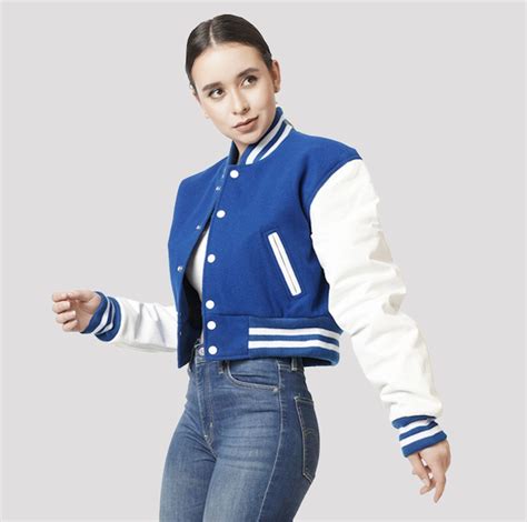 Varsity Base Woman Croptop Bright Royal Blue White Letterman Crop Top ...