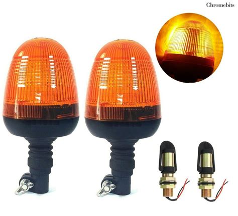 Rotating Safety Amber Beacon Din Pole Mount Grelly UK