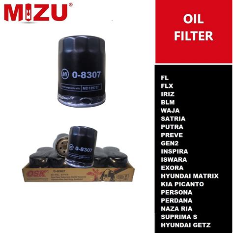 Petronas Engine Oil Mizu OSK Proton Oil Filter Genuine Gen 2 Blm Waja