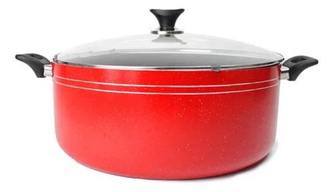 Cacerola De Aluminio Tapa Templada 40 Cm 20 Litros Vencort Color Rojo