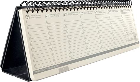 Sigel C Tischkalender Querkalender Large Schwarz Hardcover