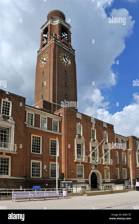 Brick Built Barking Town Hall Building And Clock Tower In The London