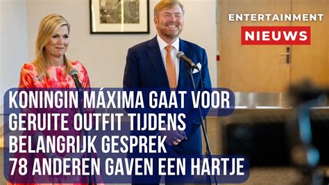 Koningin Máxima kiest een apart outfit voor een belangrijk gesprek