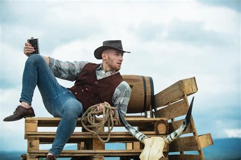 Premium Photo Farmer Cowboy Wearing Hat Western Life American